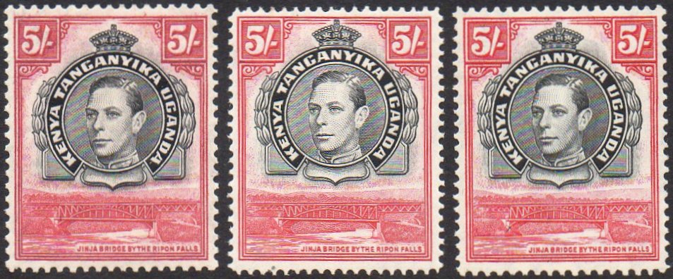 Kenya Uganda Tanganyike KUT King George VI KGVI 1938 5s 5/- Jinja Railway Bridge